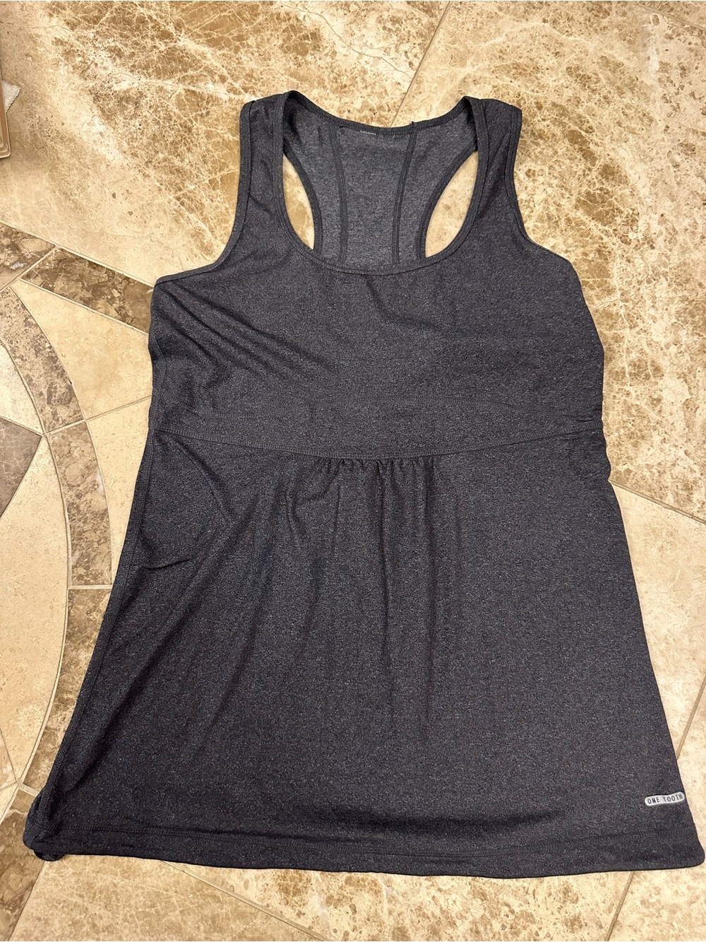 Women’s One tooth Racerback Workout Tank Top in Dark Charcoal